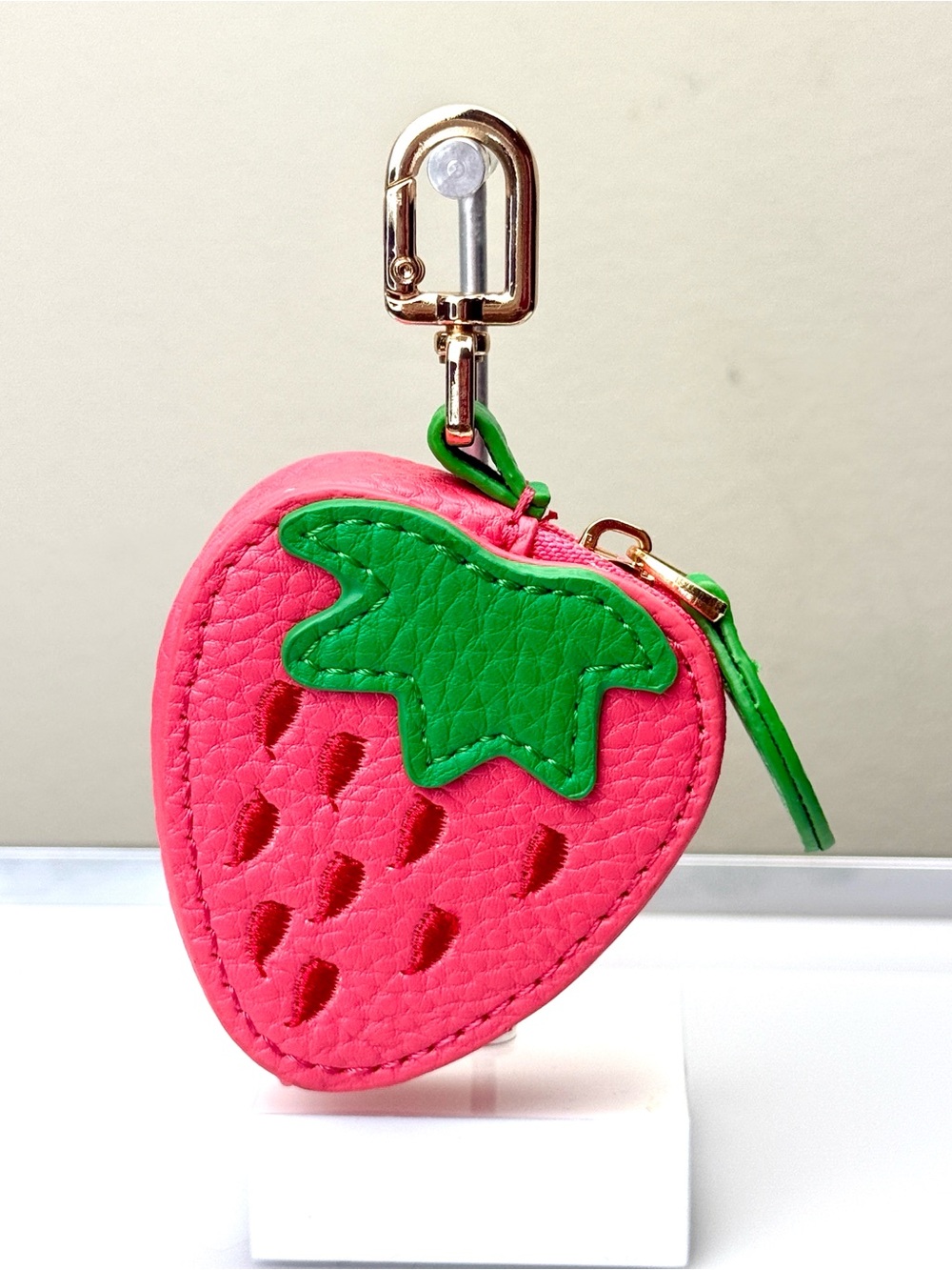 Strawberry Coin Pouch Keychain Micro Mini Bag Charm